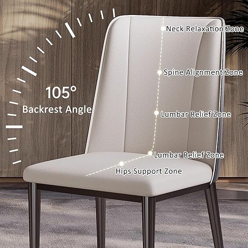 Miniatura 4 de JKGHK Sillas de comedor, sillas de cocina sin brazos con respaldo curvo, silla de vestíbulo tapizada, sillas de sala de estar tapizadas de cuero