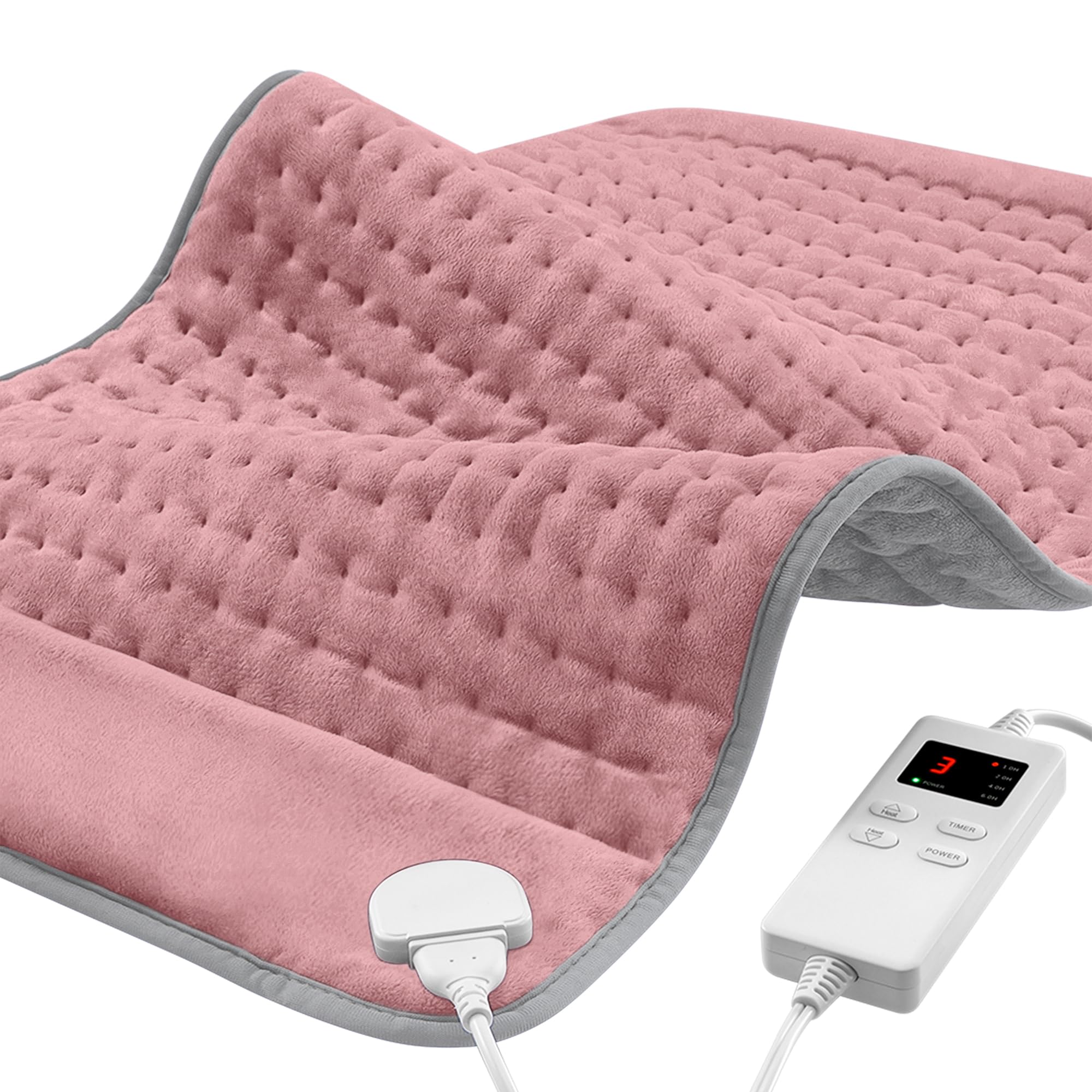 Heating Pad for Period Cramps, Heating Pads for Back Pain Relief, Heat Pad with 4 Timer &amp; 6 Heat Temperature &amp; Auto Shut Off, 12" x 24" Heating Pad for Women Mom Birthday Christmas Gift