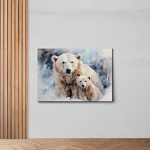 Miniatura 6 de Fox Mother Cub Prints, In The Style Of Stencil,Based, Ivory, Kids Wall Art, Kids Wall Art Display, Mom And Baby Animal Art Print, Decor Canvas, Home