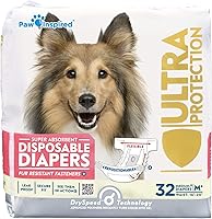 Vista 6 de Paw Inspired 20 unidades de pañales desechables para perros Pañales para perras con ultra protección Pañales para perros en celo, micción por