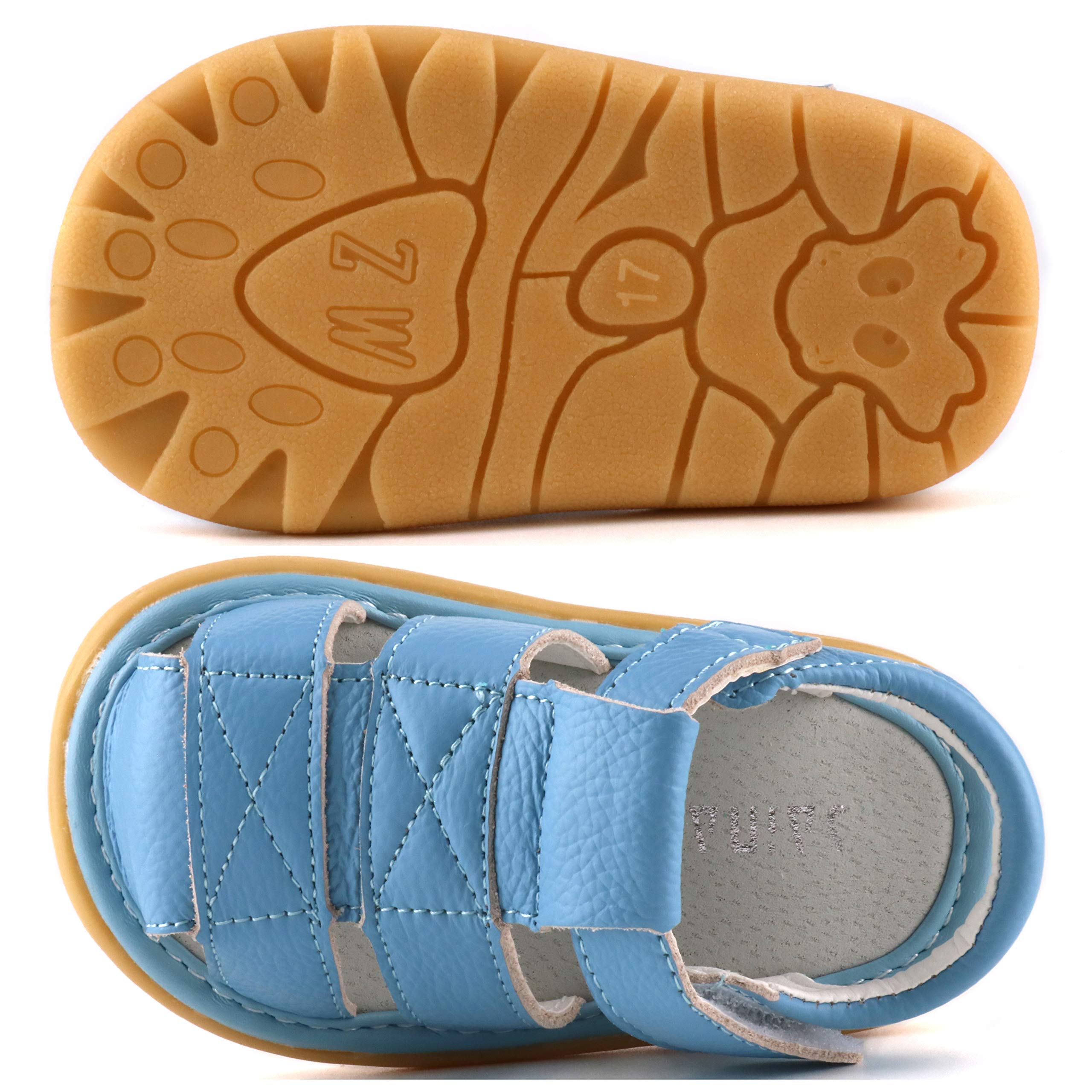 Femizee Baby Leather Sandals Closed Toe Outdoor Casual Sandals for Toddler Boys Girls,Blue,1231 CN14