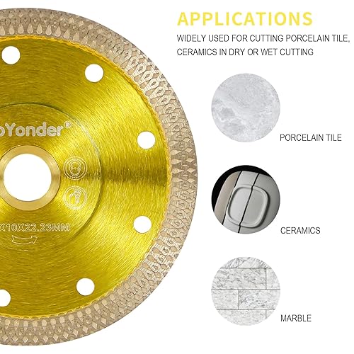 Miniatura 10 de GoYonder Hoja de diamante de 4.5 pulgadas para amoladora angular, hojas de sierra de diamante superfinas para corte húmedo y seco, hoja de diamante