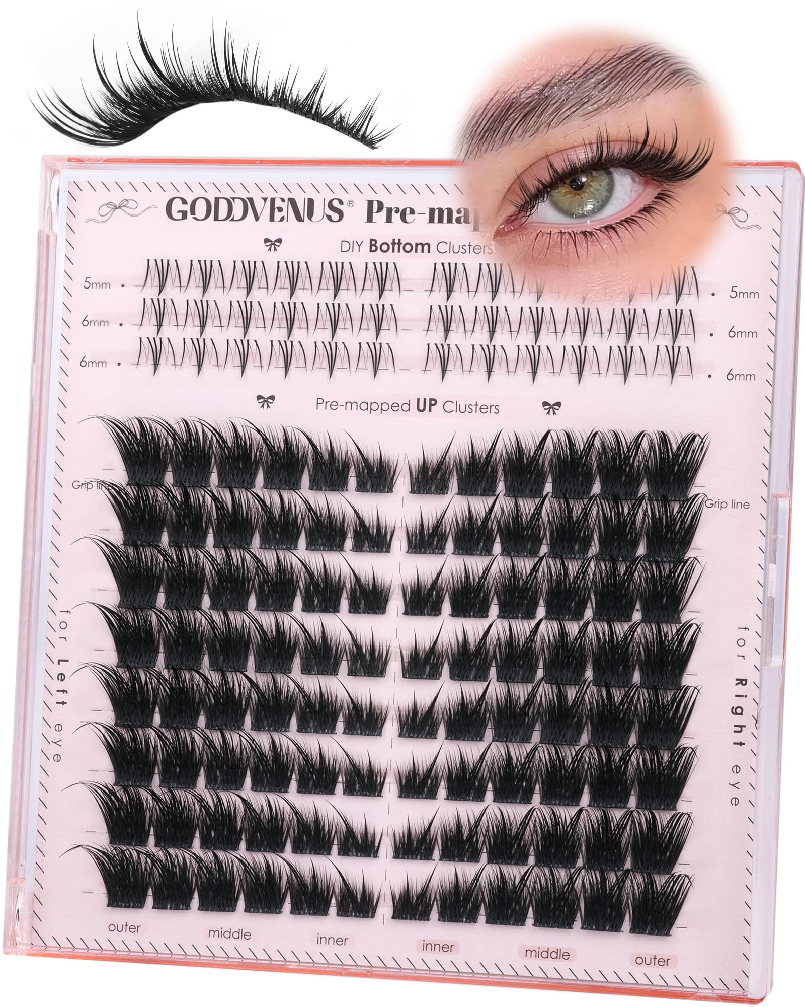 Photo 1 of Goddvenus Pre-mapped Cluster Lash Extensions (10-18mm LC Curl)