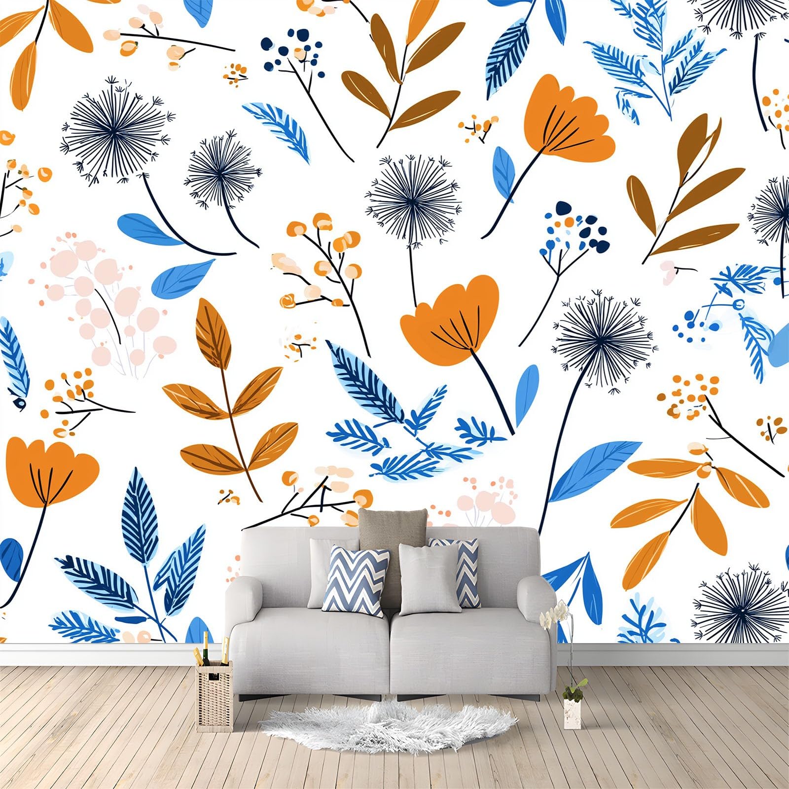 Papier peint intissé effet peint à la main pour grand mur de chambre