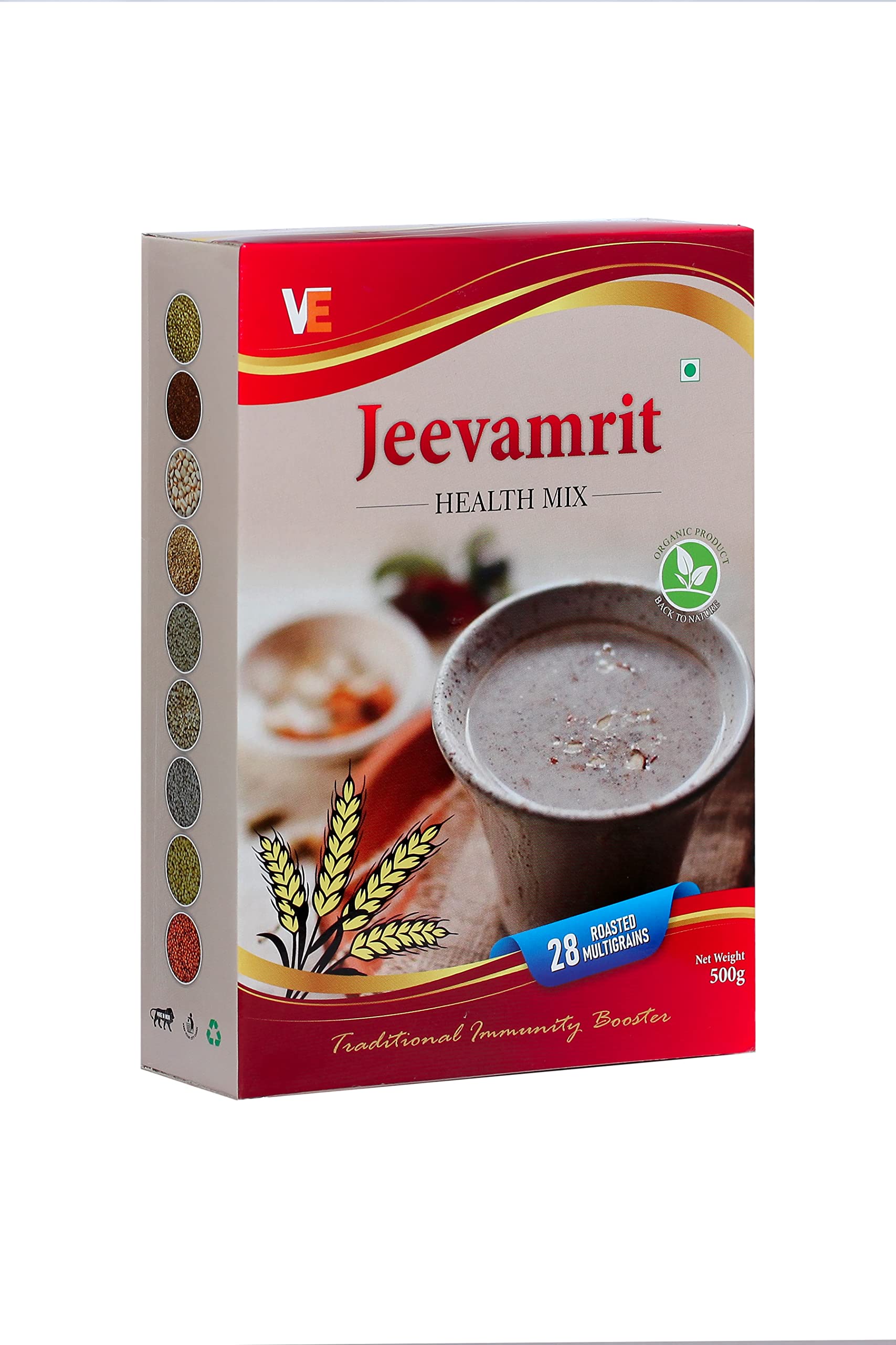 Jeevamrit Health Mix Nutrition Drink - 500g x Pack of 4 (100% Natural No Added Sugars & Preservatives) (4)
