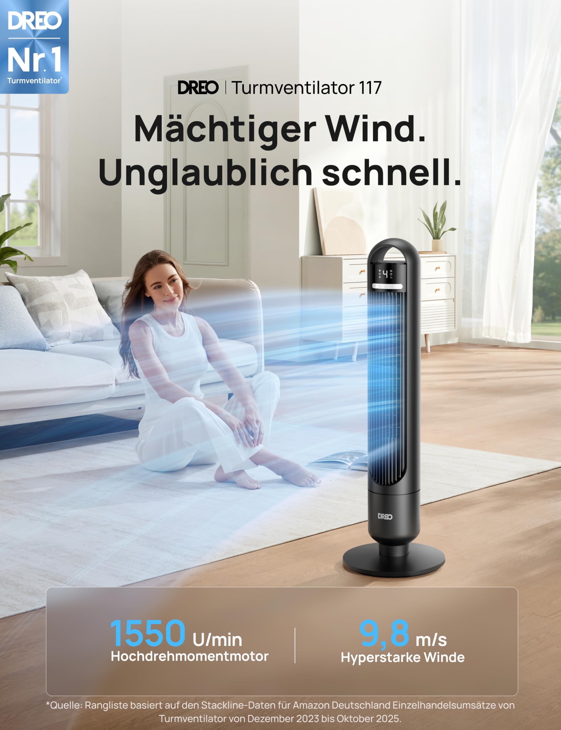 Dreo Smart Turmventilator fürs Schlafzimmer – Bild 2