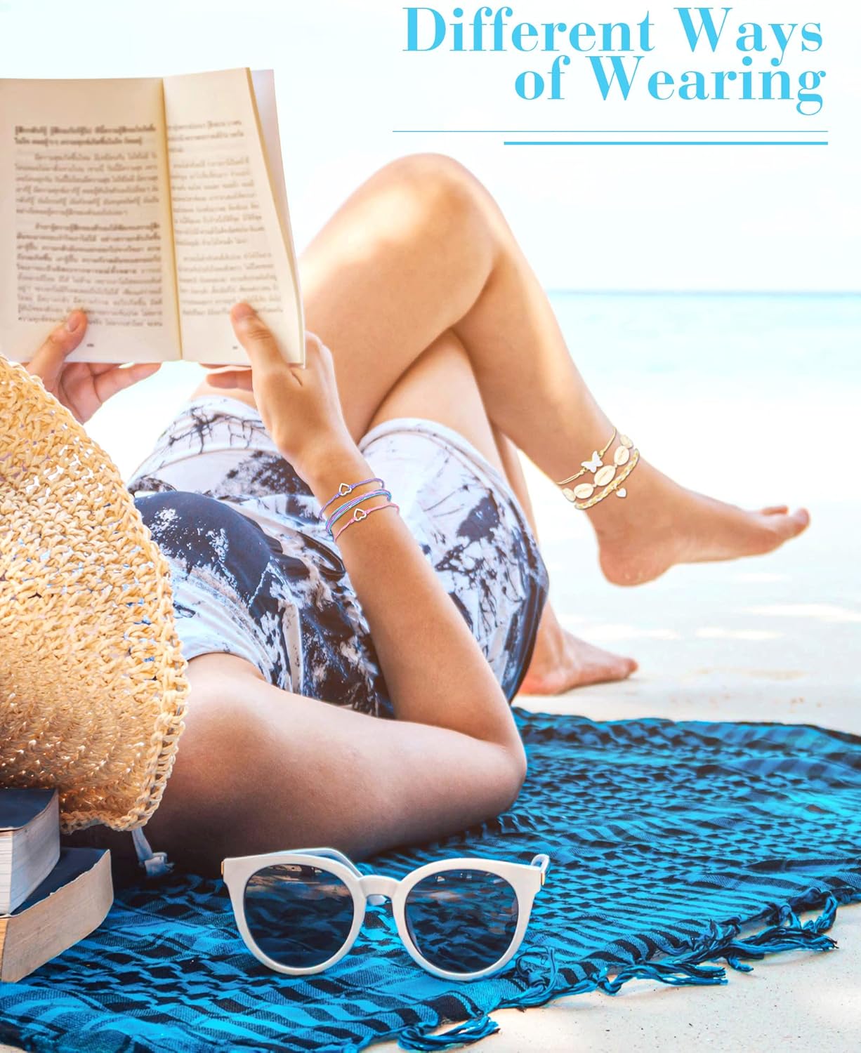 Hicarer 21 Pieces Surfer Wave Bracelet Ocean Wave Adjustable Waterproof Handmade Friendship Bracelet Anklet Jewelry for Women - Image 5