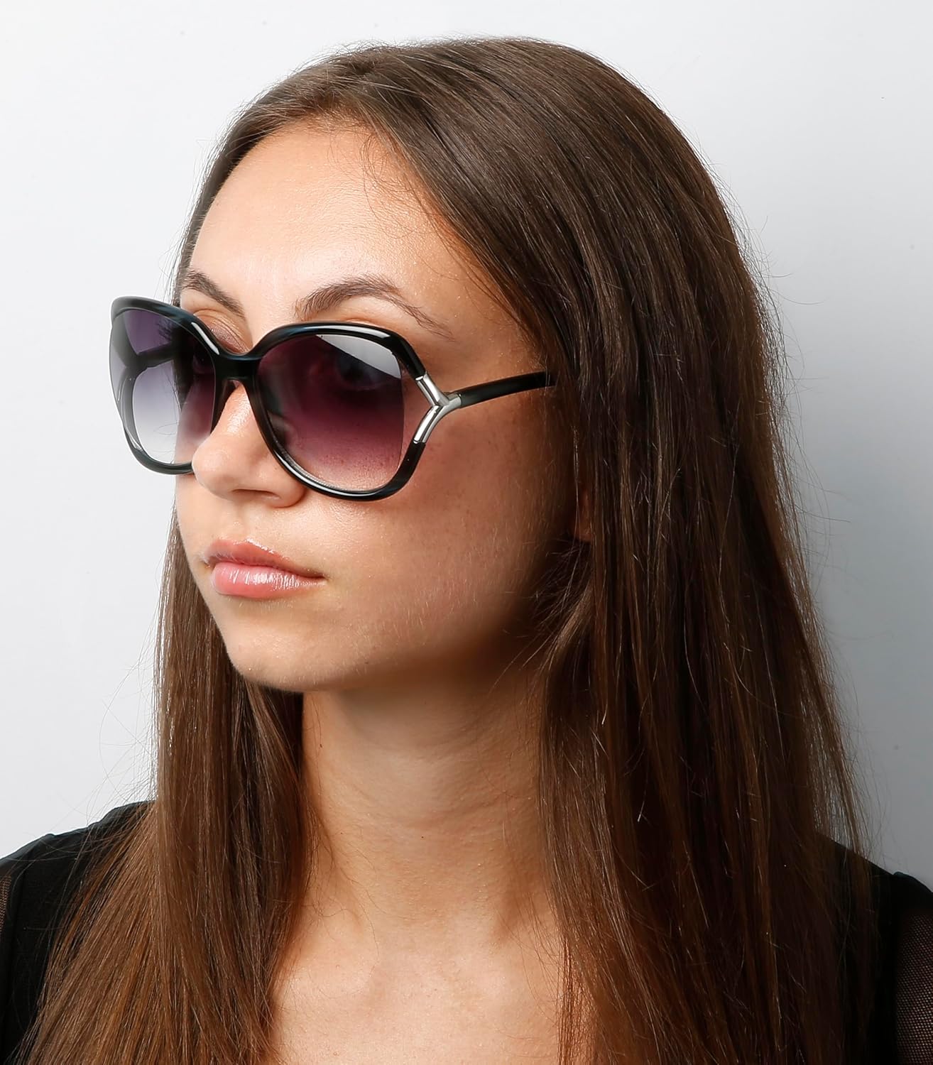 Exclusive Viva Women's Sunglasses, Shiny Black/Gradient Smoke - Image 5