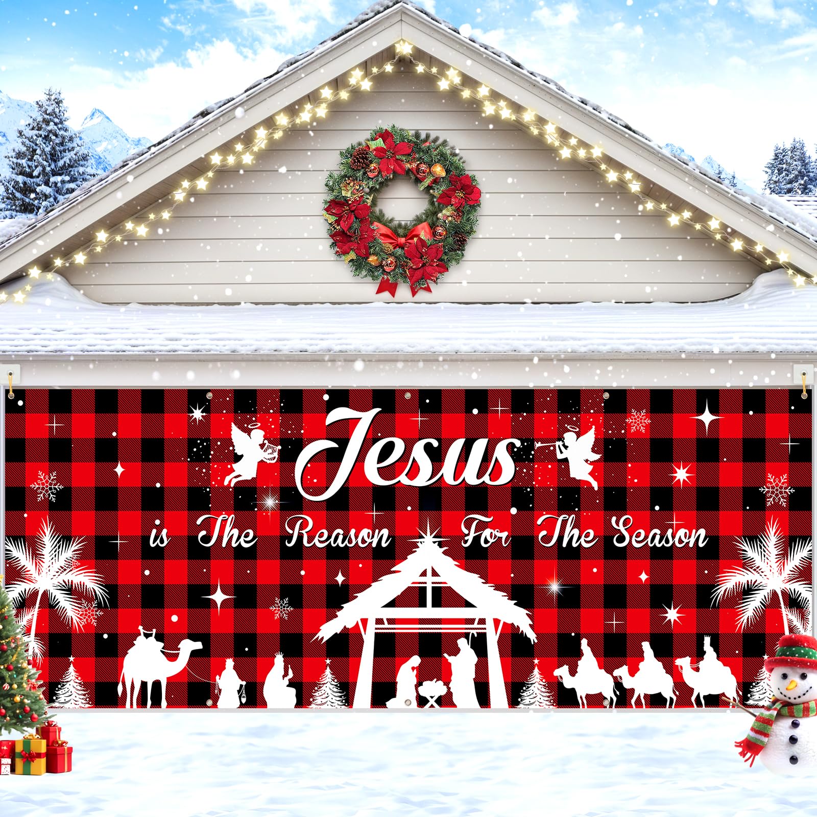 Christmas Nativity Door Banner - Jesus Is The Reason For The Season Holiday Door Decor - View #8