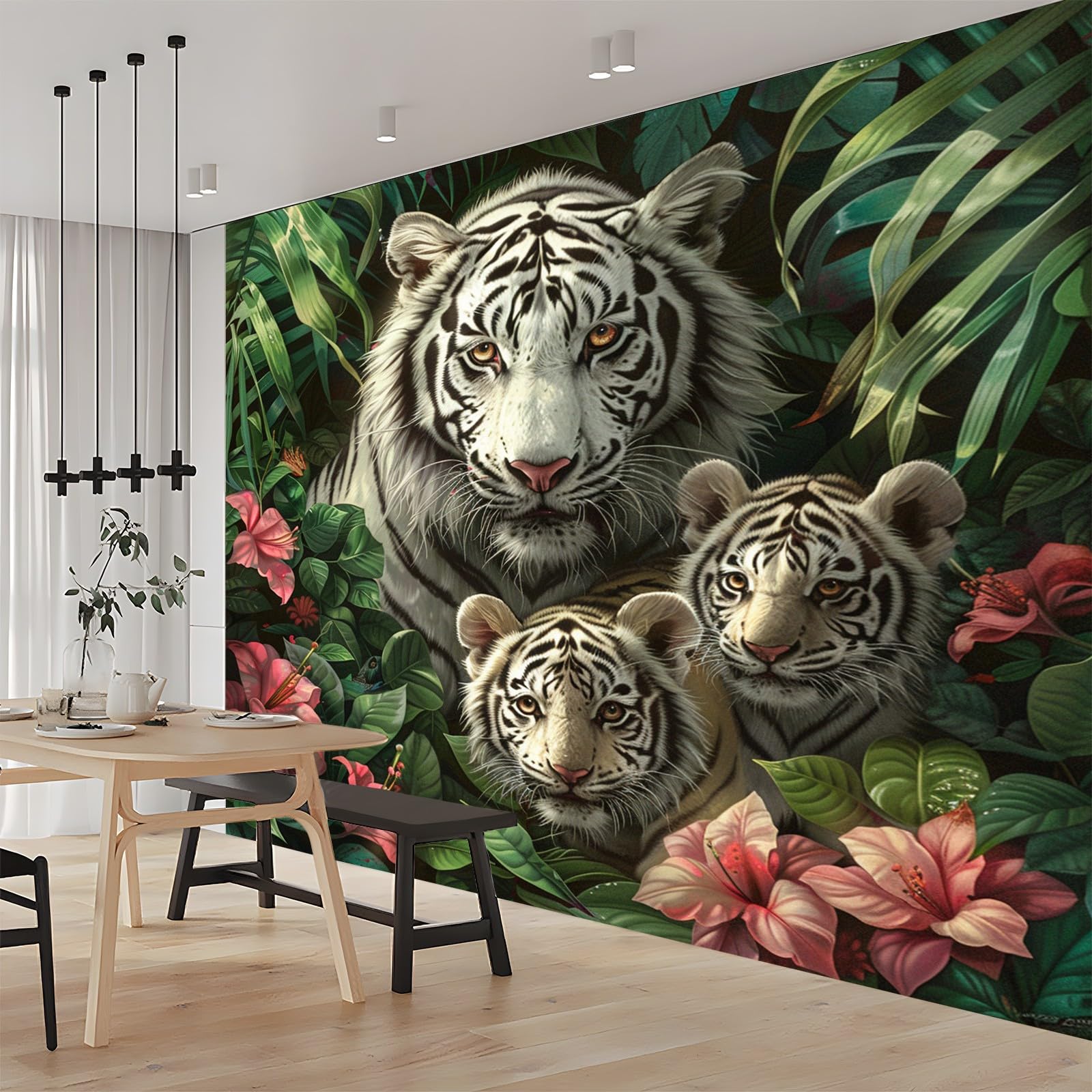 Papier Peint Panoramique Haute Définition Tapisserie Intissé Luxe Tigre 3D 300x210