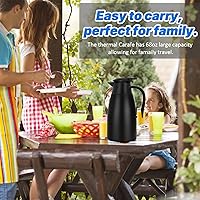 Vista 7 de Jarras térmicas de café de 68 onzas para mantener el calor, jarra térmica de acero inoxidable de 2 litros, jarra aislada al vacío de doble pared