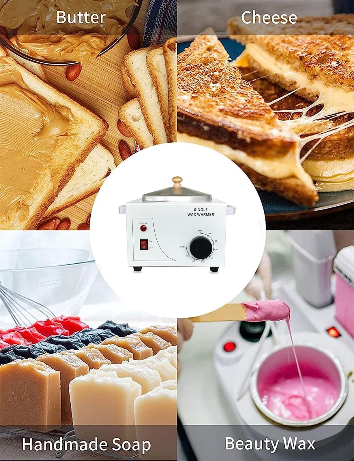 CUSMA Macchina per Temperare Il Cioccolato, Fondente Elettrico Professionale Scalda Fonduta per Cioccolato, Caramelle, Burro, Formaggio, Fragole