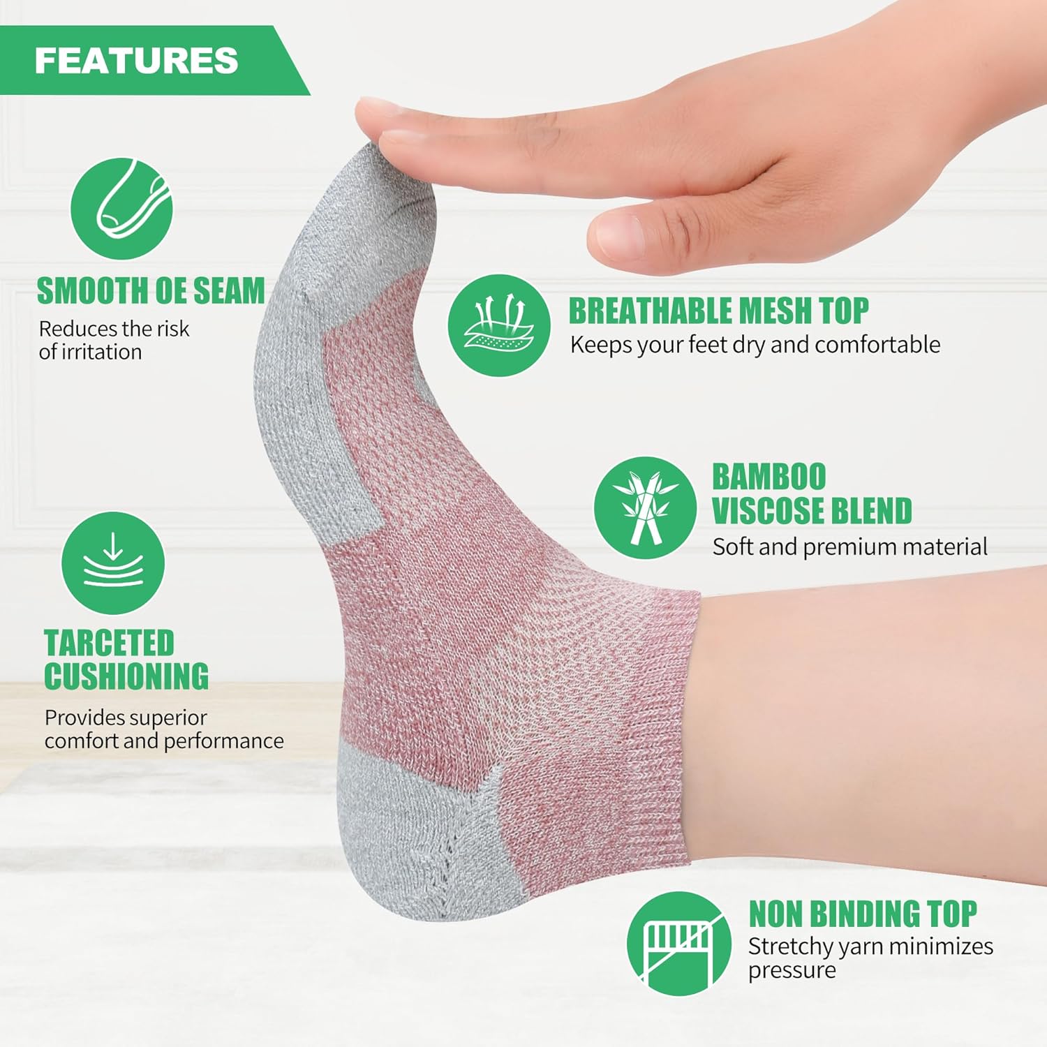 Diabetic Socks for Men,6 Pairs Low Cut Diabetic Neuropathy Socks for Men 9-11/10-13(Light Brown+White+Beige+Dark Brown+Dark Grey+Black-Small) - Image 5