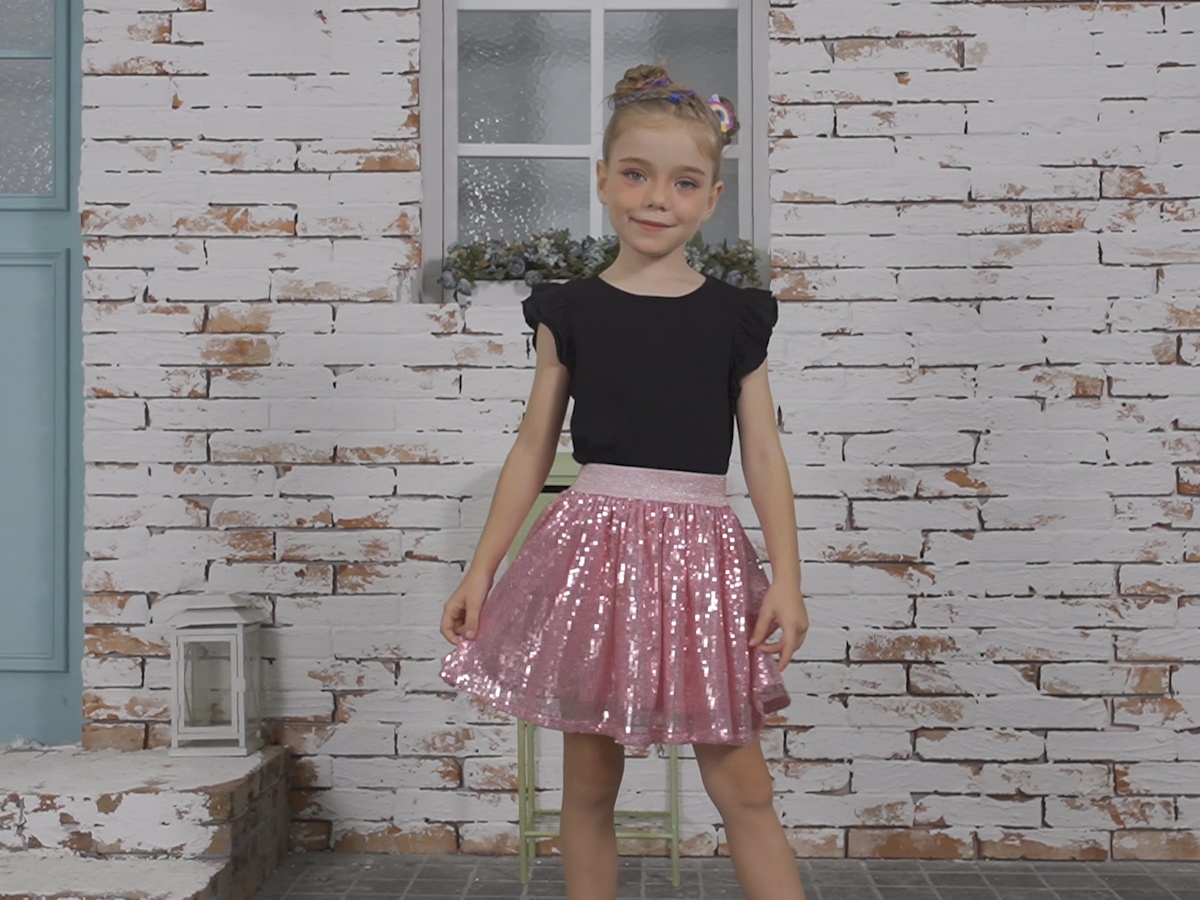 Amazon.com: Girls Metallic Black Sequin Skirt Sparkle