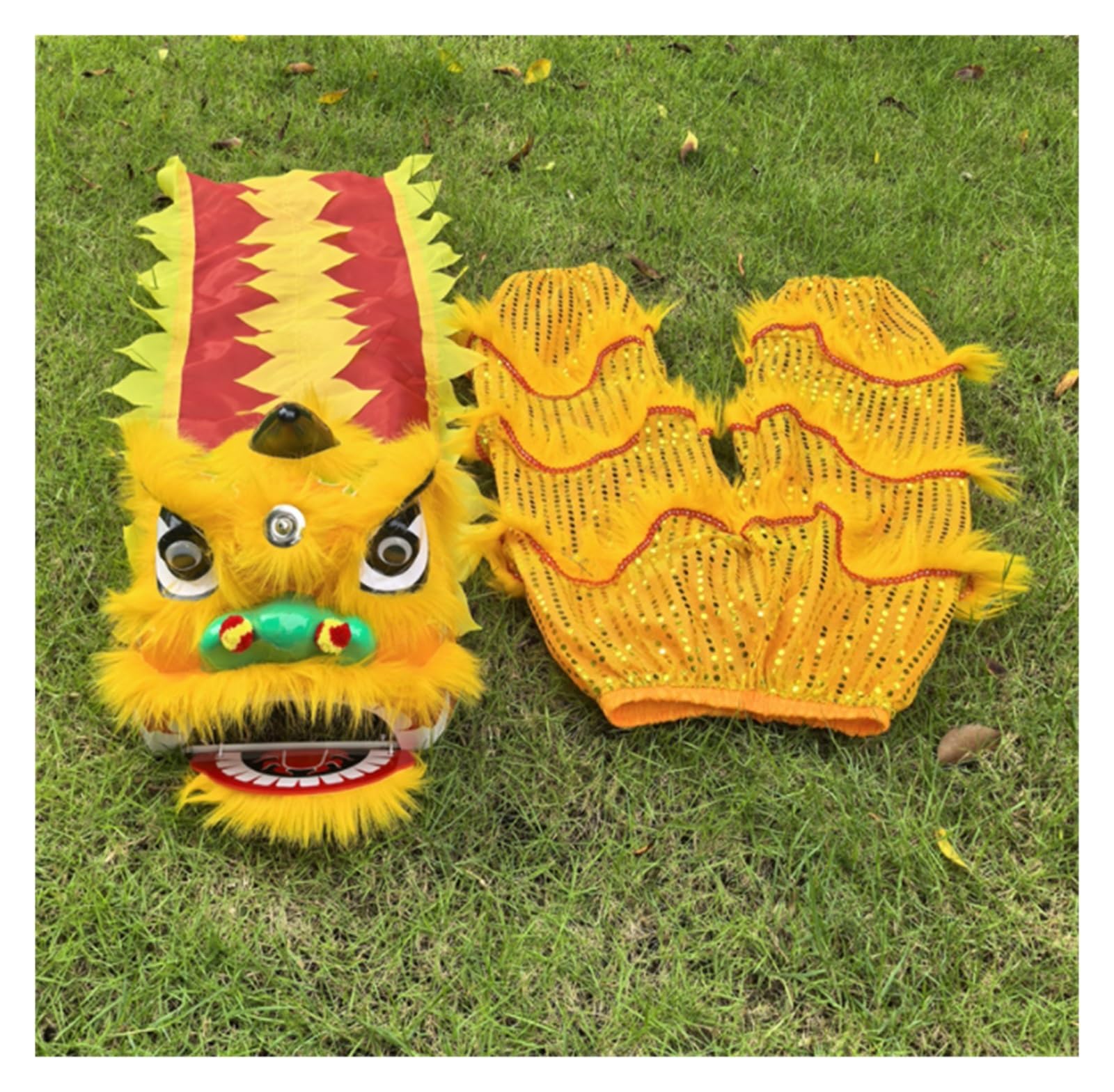 Krxsobnv B Lion Dance Clothes, Head Colorful Lion Performance Props Traditional Outdoor Sports