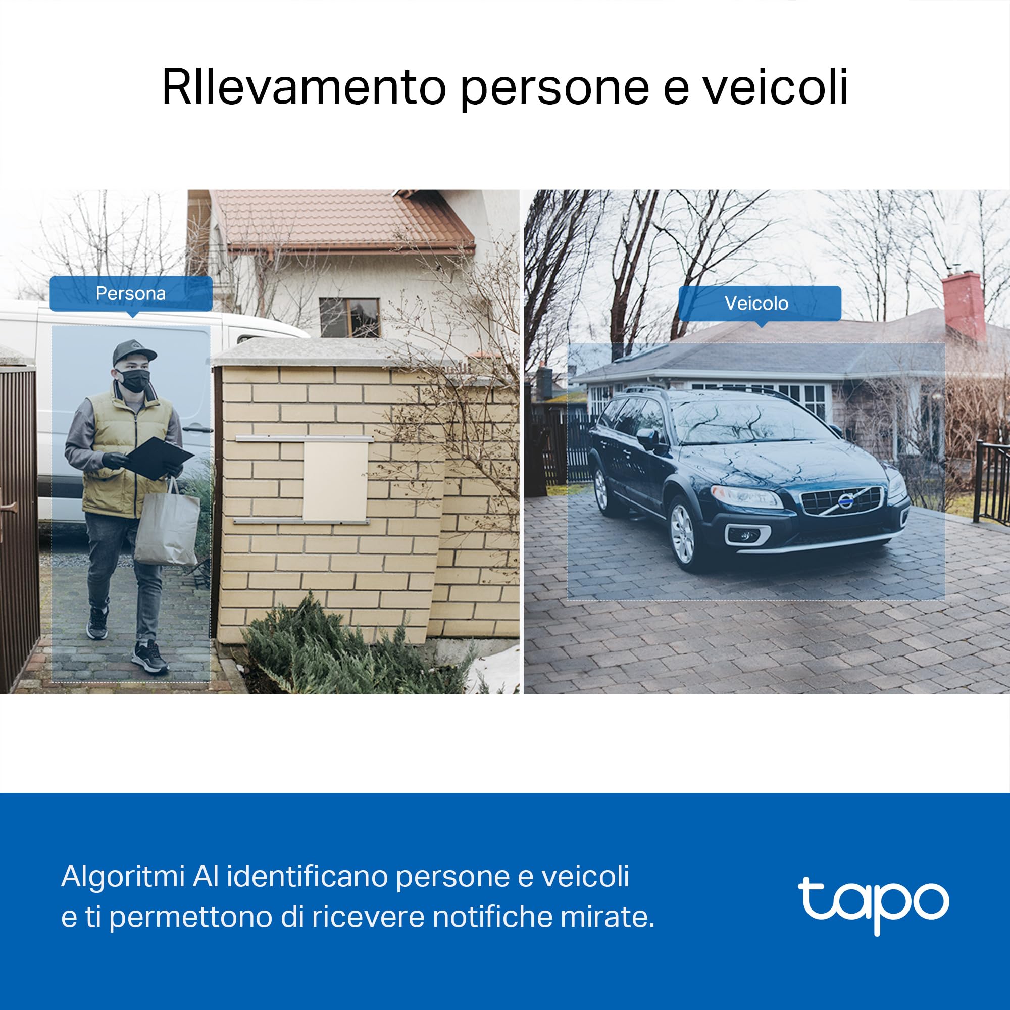 Tapo D230S1 Video Doorbell Campanello, Visualizzazione Live 2K 5MP, Visione Notturna a Colori, Campo Visivo Ampio, Rilevamento Intelligente, Batteria Lunga, IP64 Impermeabile, Alexa
