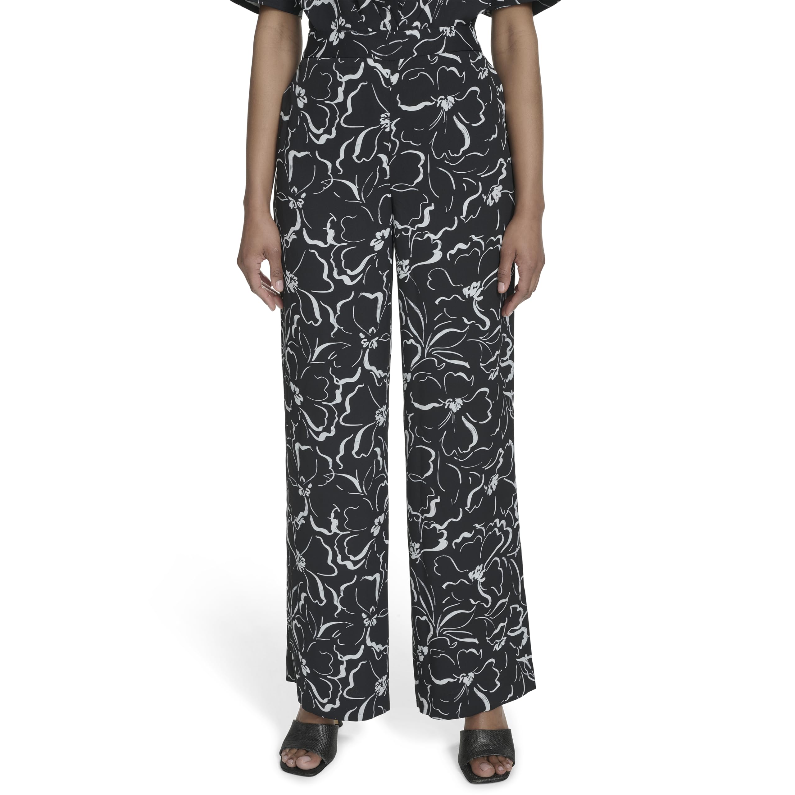 H HALSTON Womens Straight Leg Printed Office Workwear Pant
