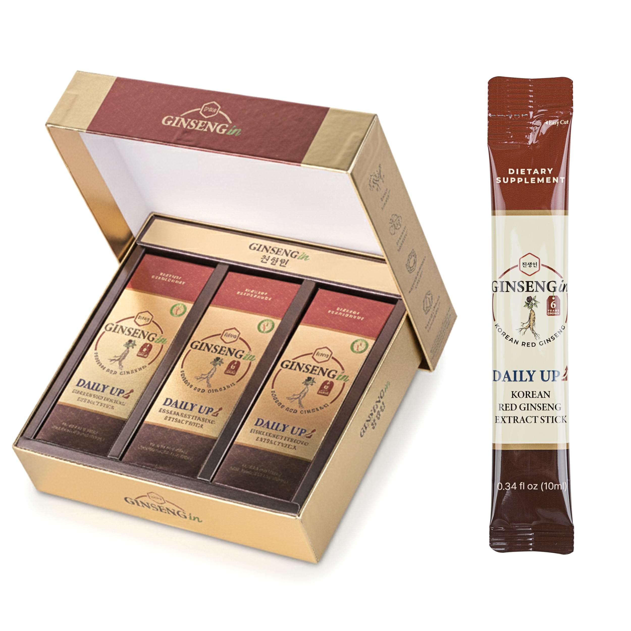 Korean Red Ginseng Liquid Extract Sticks, 1,000 mg, 30 Sticks