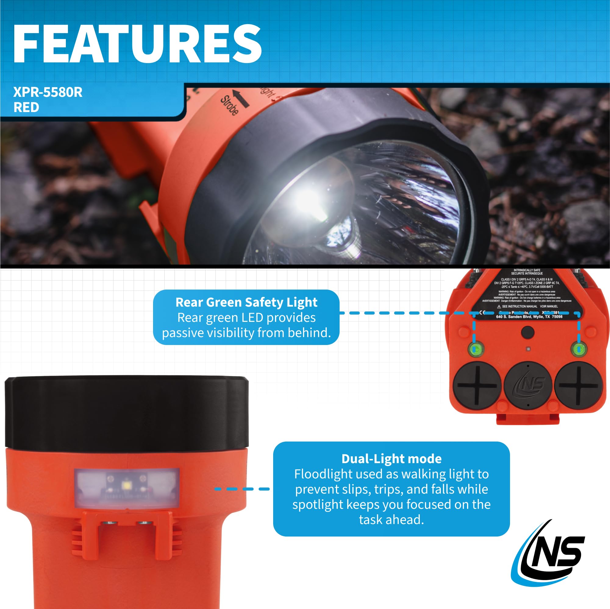 Nightstick XPR-5580R Viribus 80 Intrinsically Safe 300 Lumens Dual