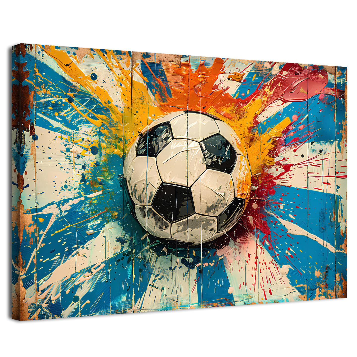 Sport Wall Art Football Posters Football Bedroom Accessories Graffiti Soccer Wall Art for Boys Room Decor Cool Banksy Sports Prints Painting Artwork for Teen Kids Men Room Home Decoration 30x40cm