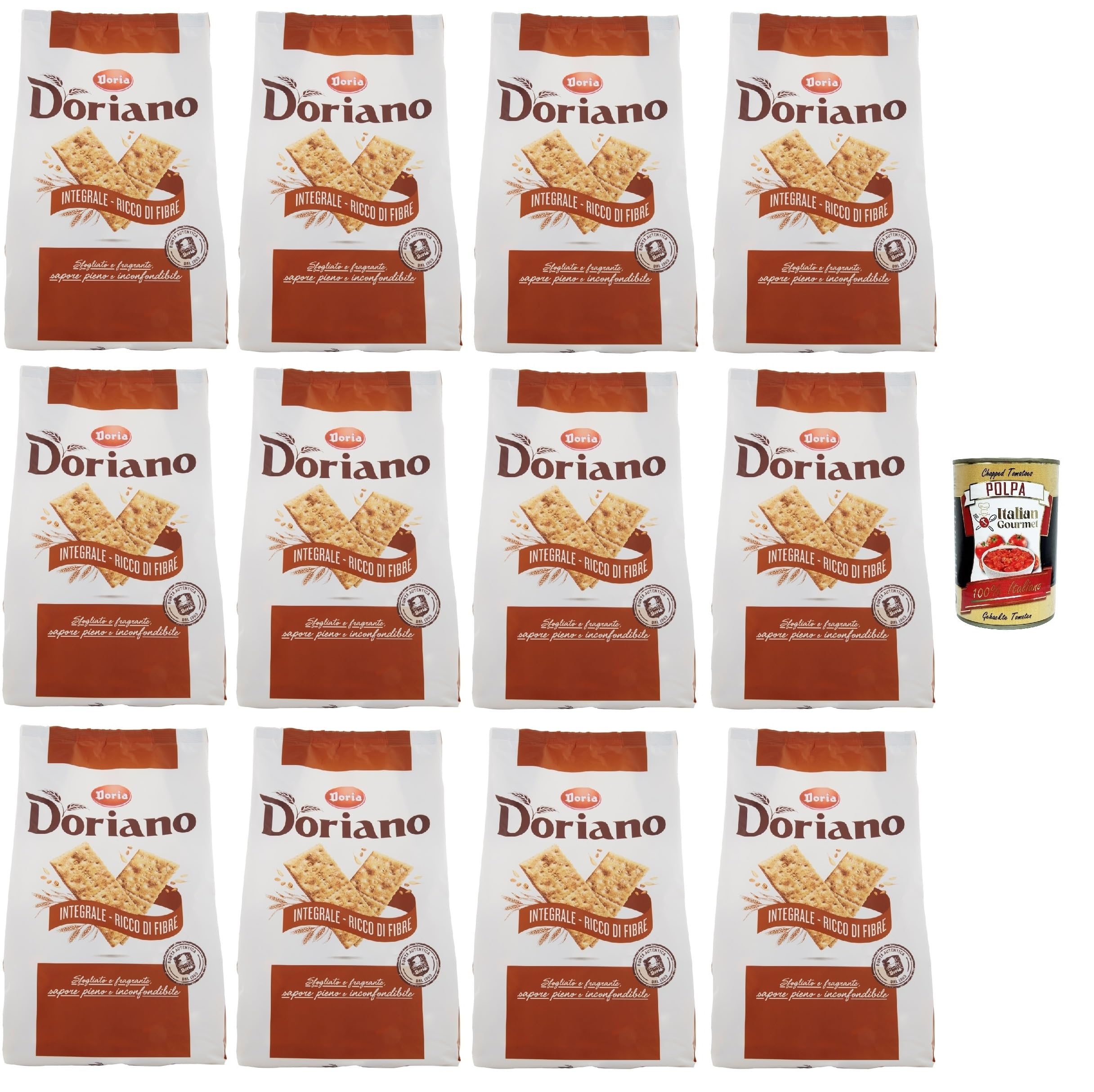 Doria Doriano Crackers Integrali - Galletas saladas (12 x 700 g, 400 g)