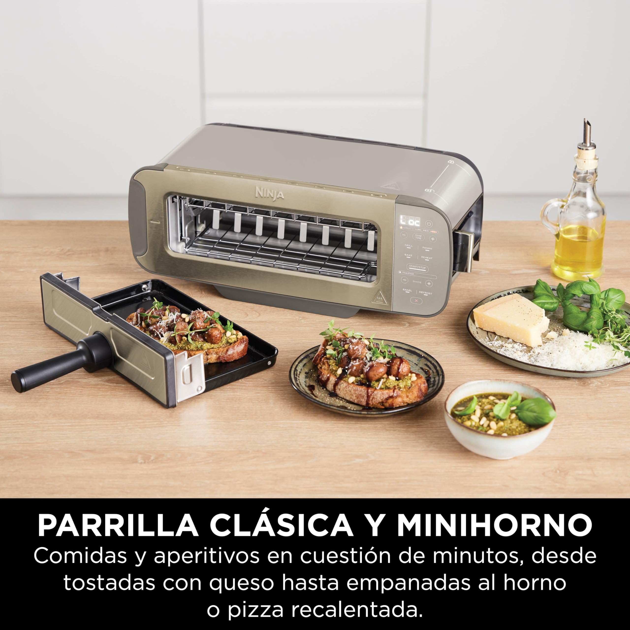Ninja Foodi Tostadora, Parrilla y Sandwichera 3 en 1, ST202EUSTGD
