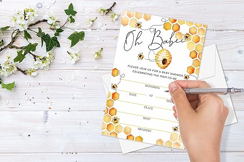 Miniatura 3 de Yuansail Baby Shower Invitation Cards, Fill In Invites Cards, 25 Cards And Envelopes – (bb013-yaoqing)