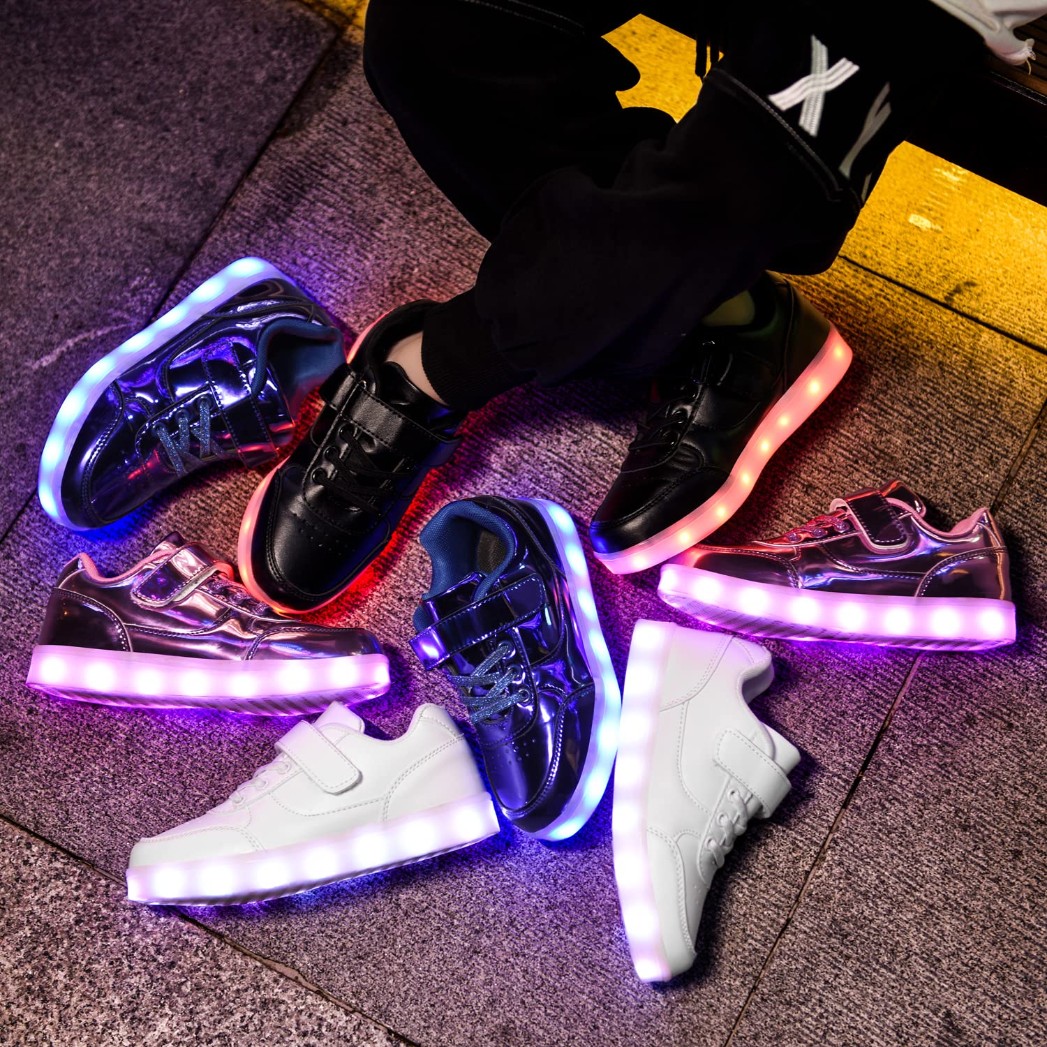 Zapatillas con luz LED para niños, con carga USB, intermitentes, para niños y niñas