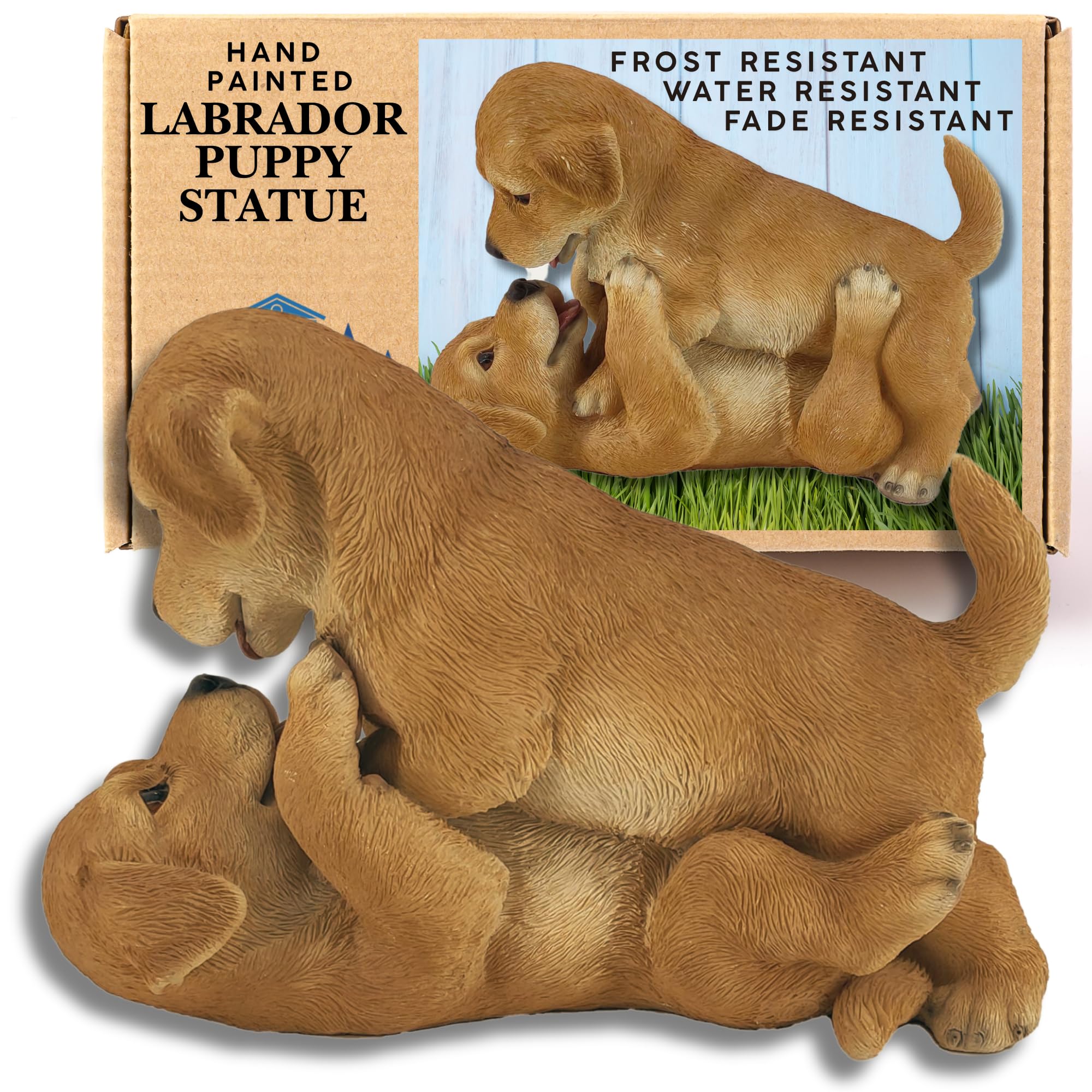 G&H Decor - 2 Statues De Labrador En Polyrésine - Finition à La Main Avec Détails Complexes - Convient Pour L'intérieur Et L'extérieur - Résiste Au Gel