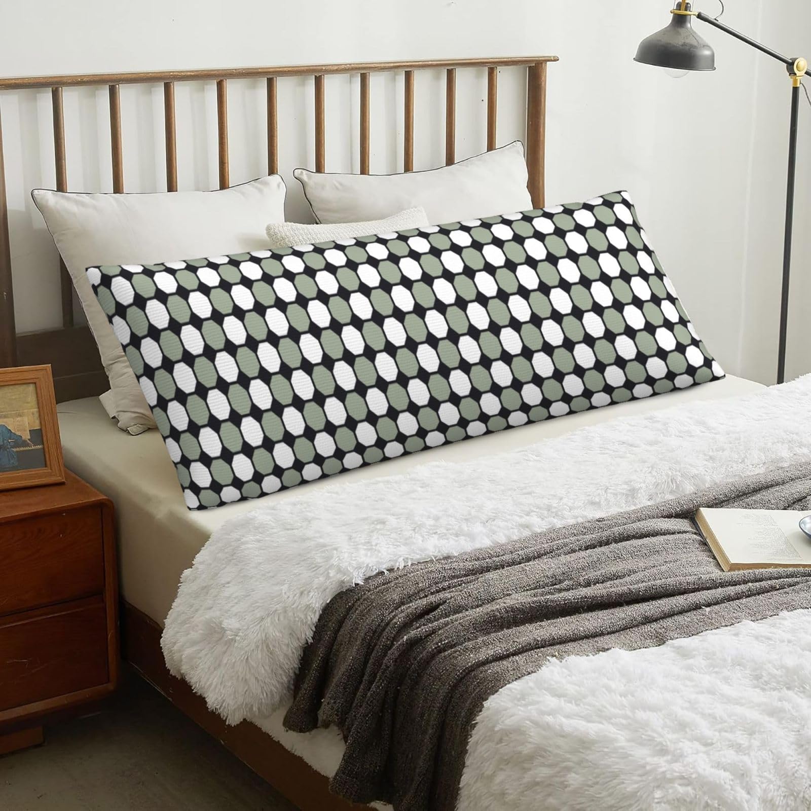 Seamless Octagonal Patterns, Body Pillow Cover with Zipper,Long Body Pillowcase 20 x 60 in