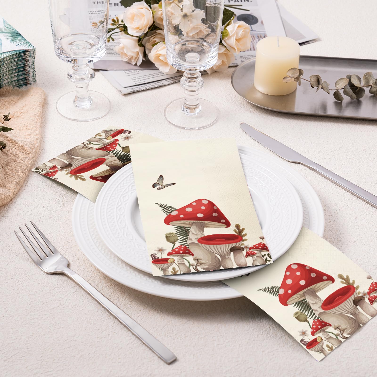 WRAPAHOLIC Papierservietten Mit Schleifenmuster – 50 Stück, 3-lagig, 16,5 X 16,5 Cm