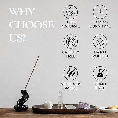 Miniatura 5 de Juego de 2 paquetes con 80 varillas de incienso naturales no tóxicas, sin químicos, varillas de incienso orgánicas no tóxicas, varillas de incienso