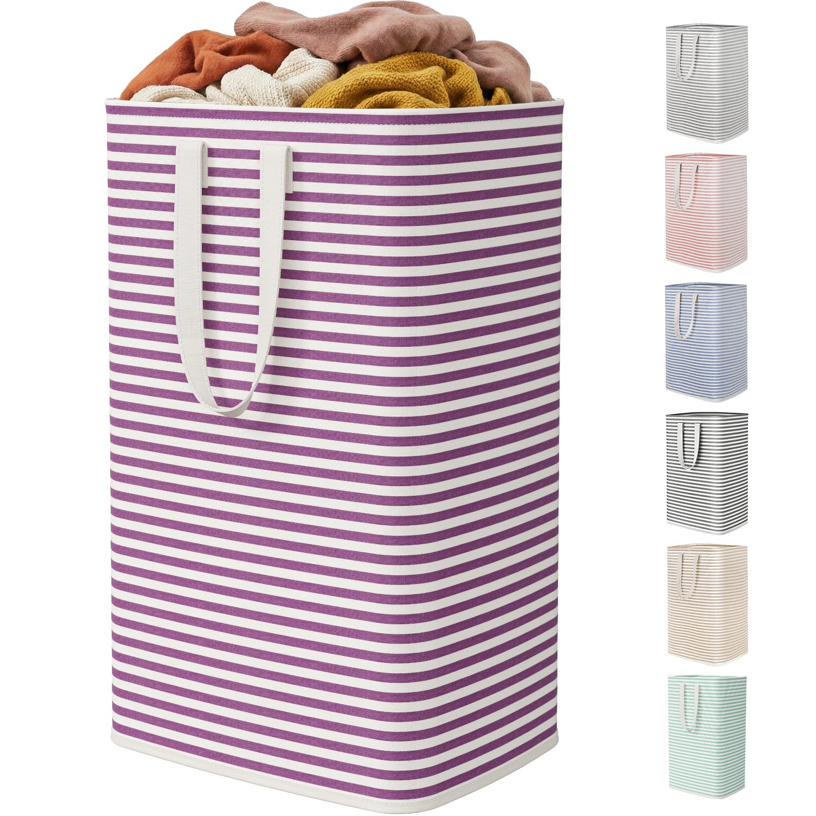 Lifewit 80L Collapsible Washing Laundry Basket Hamper, Dirty Clothes Basket Laundry Bin With Extended Handles For Storage Clothes In Bedroom Bathroom, Purple