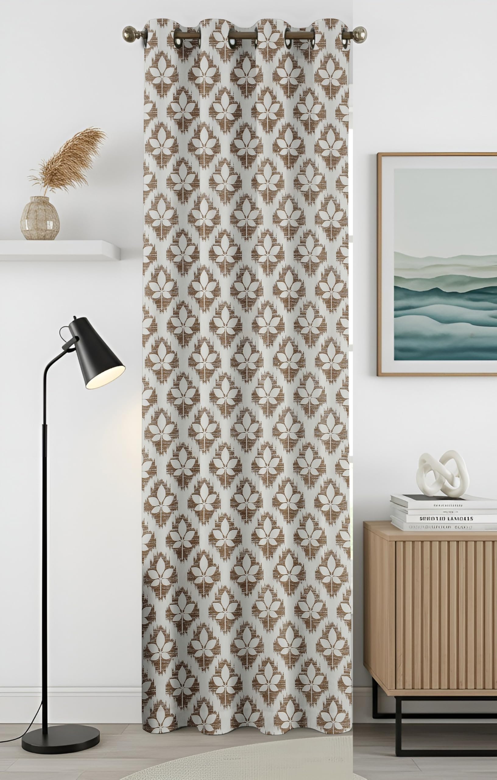 Polyester Room Darkening Curtains for Window & Door Set of 1| 5 to 9 Feet Length, 4 Feet Width | Eyelet Curtains with 8 Rings | Curtains for Living Room, Bedroom, Kitchen, Office-image-17