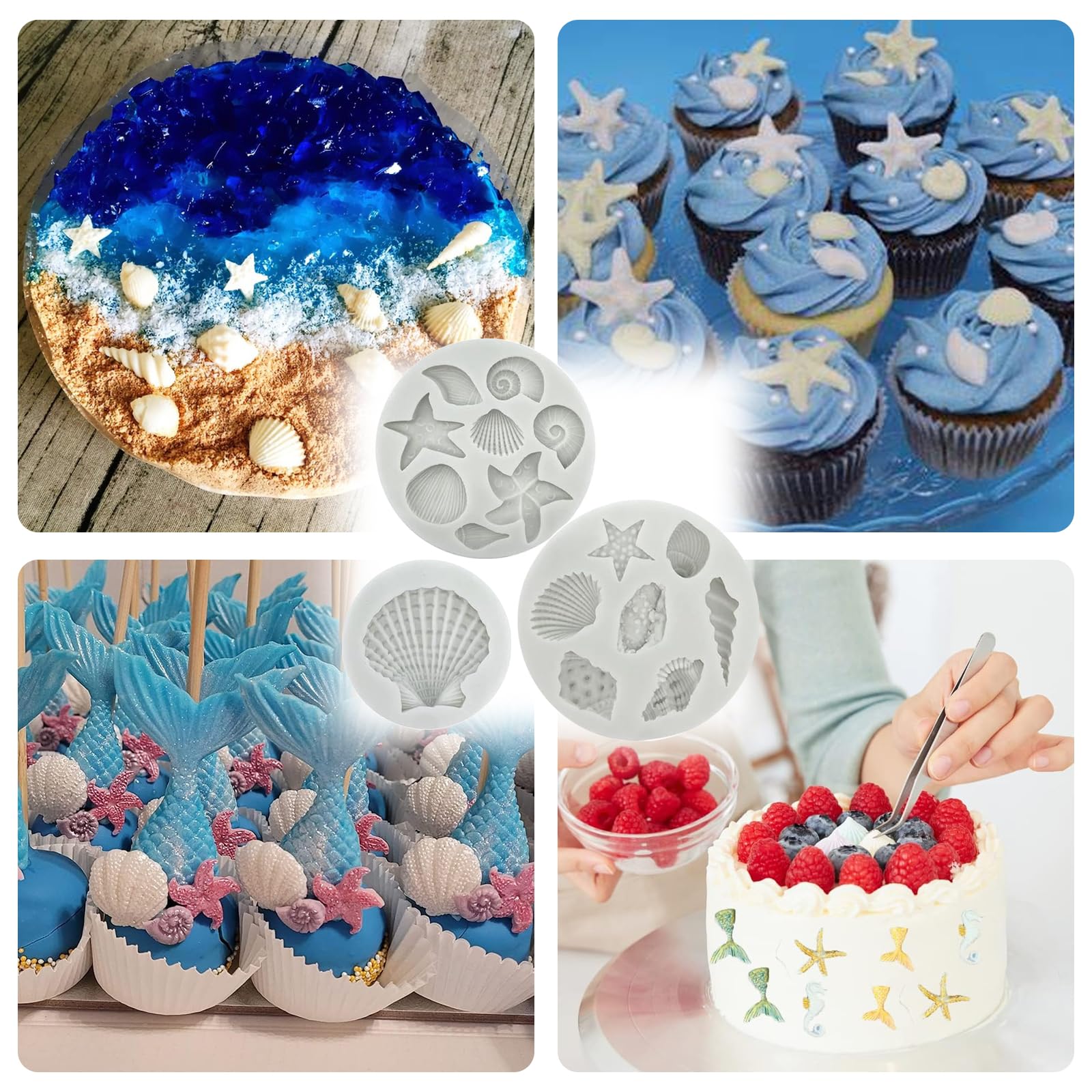 4 Pack Marine Thema Fondant Mallen Marine