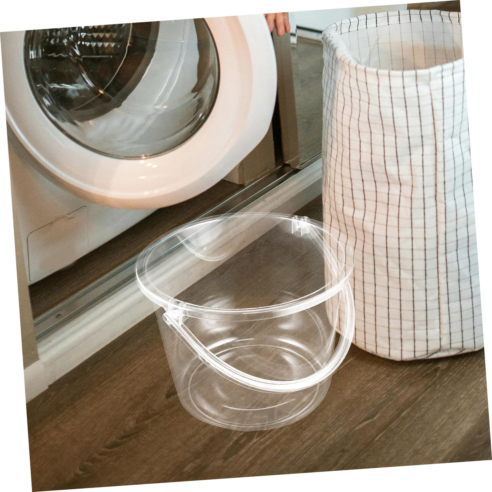 Transparenter Plastikeimer mit Griff, Tragbarer Wascheimer | Kunststoff Ausführung, Hochtransparent, ohne Deckel, für Waschen und Wischen