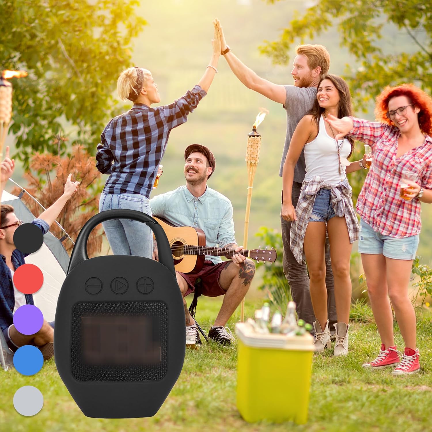Silicone Cover Compatible with JBL Clip 5 Portable Speaker (Black Cover) - Image 9