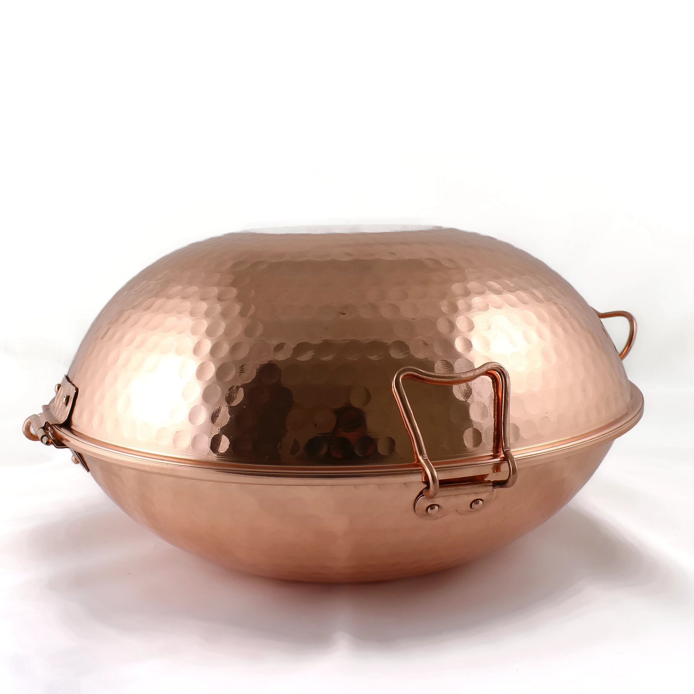 Cataplana Portuguesa - Olla de Cobre de 36 cm con Vitrocerámica - Bronce - 4.19 Libras - Antiadherente - True - True