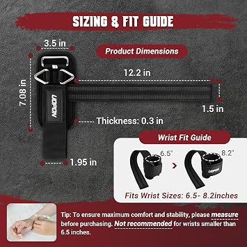 Weight Lifting Straps with Rings, 2 in 1 for Weightlifting & Cable Machine | Wrist Straps with Double Triangle Rings and Non-slip Latex Thread, Lifting Cuffs for Home Gym Workout