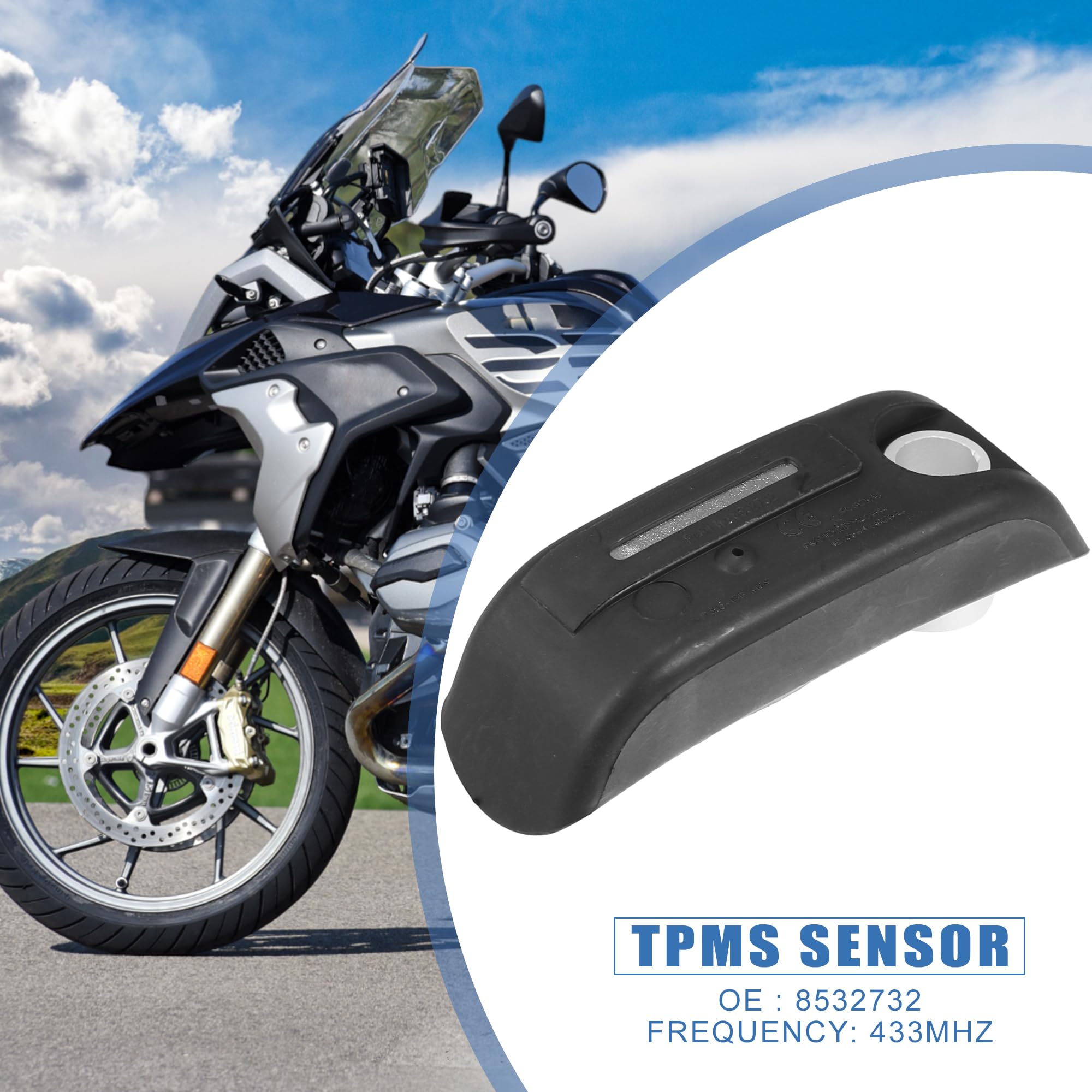 X AUTOHAUX Sensore di monitoraggio della pressione dei pneumatici TPMS sensore 433 MHz per moto BMW C600 C650 F800 K1300 K1600 R1200