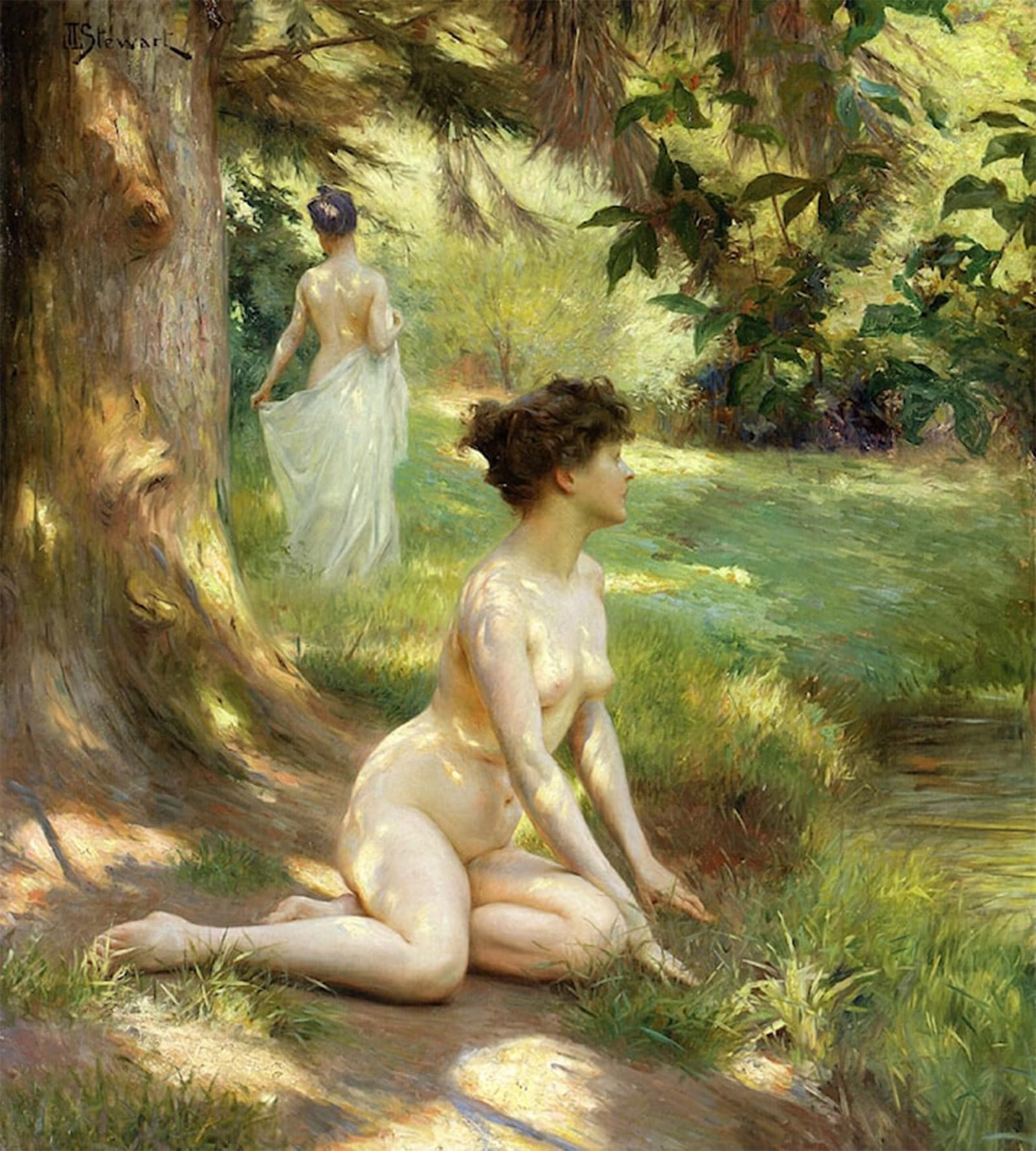SERENDIPITP Aesthetic Poster Photo Wall Print Retro Picture Sunlight by Julius Leblanc Stewart Modern Wall Artwork for Home Decor 60x90cm