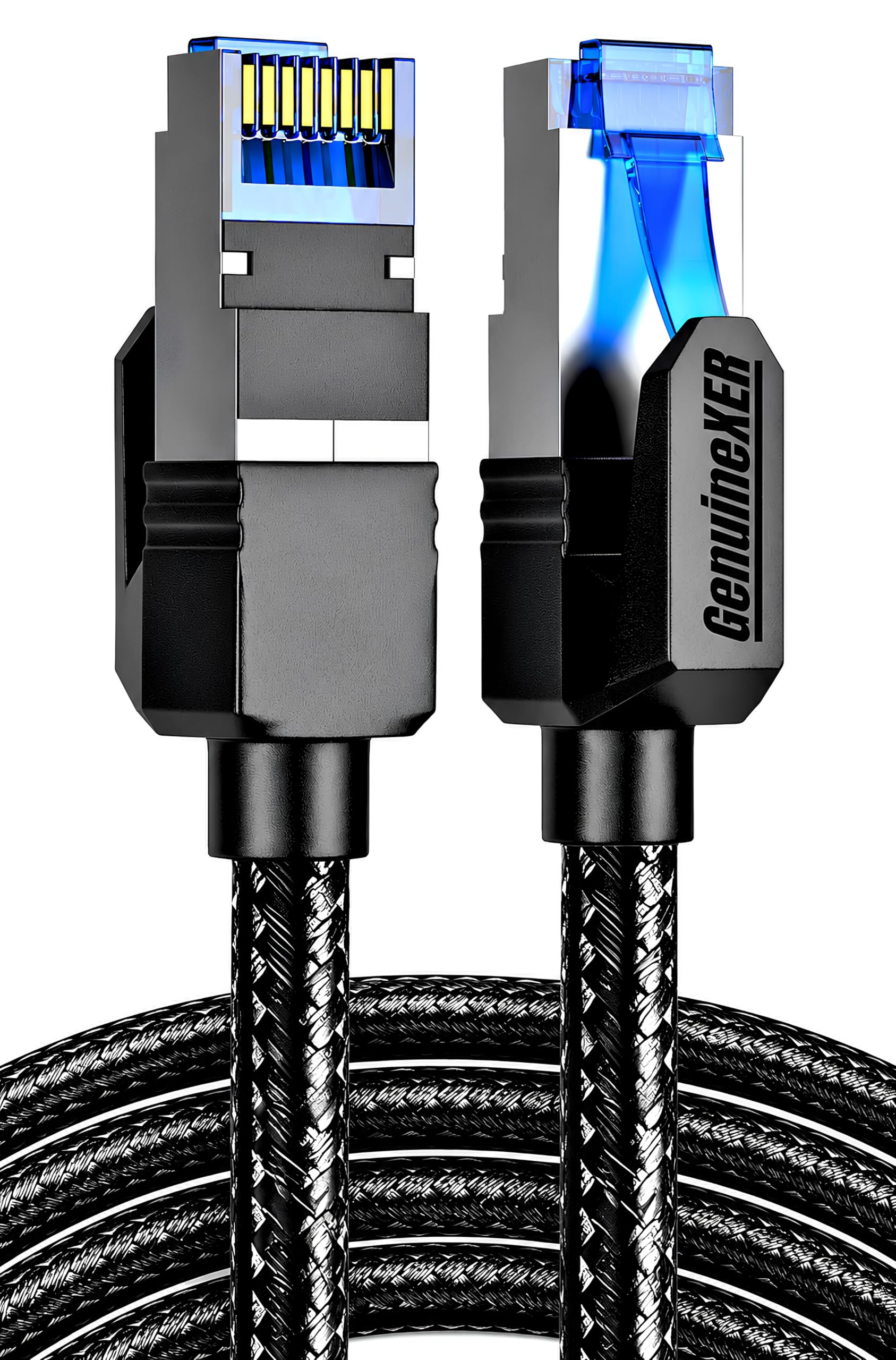 GenuineXER Premium Cat 8 Ethernet Cable Up to 40Gbps 2000MHz | Copper Core + F/FTP Braided High Speed RJ45 Lan Cable | Network Cable For Laptop, PC, Tv, Modem, Router, CCTV & Gaming | 0.5 Meter-image-7