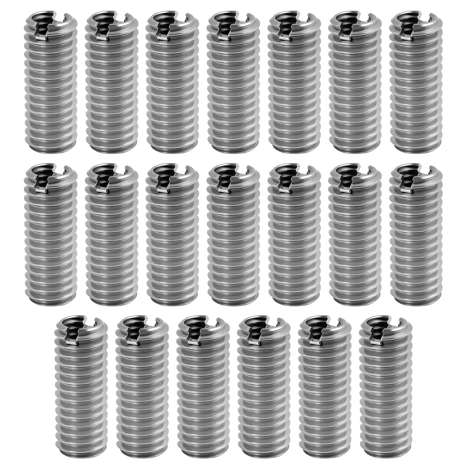 20 Pezzi Inserto Filettato M6 A M4 15mm Riduttore di Filettatura M6 A M4 In Acciaio Inossidabile, Boccola Filettata Con Scanalatura, Rete Per Riparazione, Inserto Filettato Metallo Per Macchine