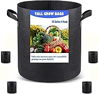 Vista 9 de Paquete de 5 bolsas de cultivo de 3 galones, macetas de cultivo de plantas de tela no tejida de alta resistencia para verduras