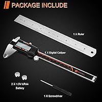 Vista 6 de HARDELL Calibrador Digital de 6 Pulgadas con Pantalla LCD Grande, Herramienta de Medición de Calibradores con Función de Apagado Automático