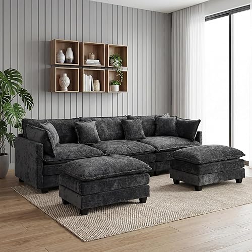 Miniatura 7 de Sofá seccional, cómodo sofá modular de nube, sofá modular de asiento profundo, sofá moderno en la nube, sofás modulares para sala de estar,