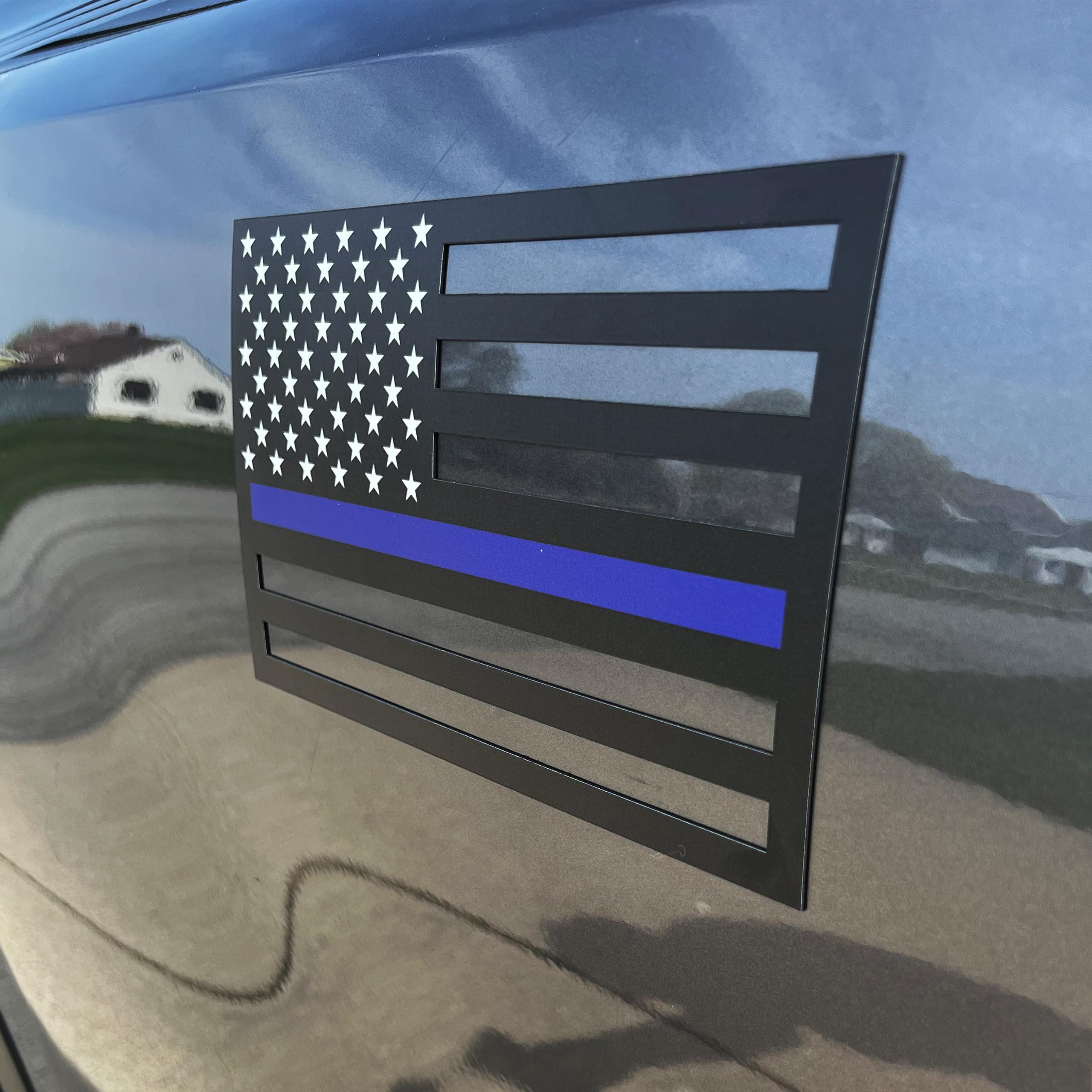 Thin Blue Line Magnet Large - 9 x 7 – Made in The USA – Strong Weatherproof Police Support Thin Blue Line Magnet