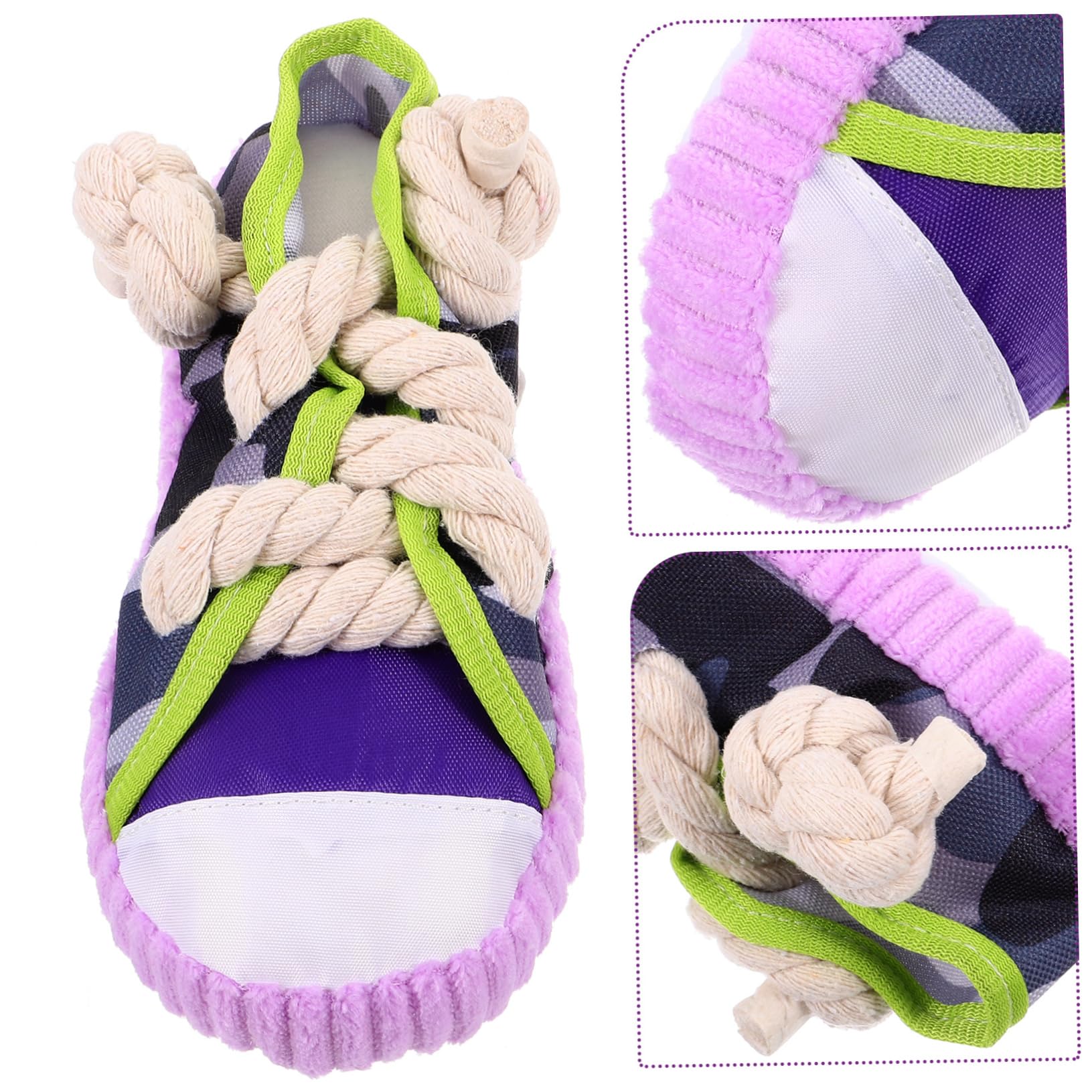 Juguete Chirriante para Perros en Forma de Zapato Cuerda de Algodón y Lona y Fácil de Limpiar para Cachorros y Perros Pequeños