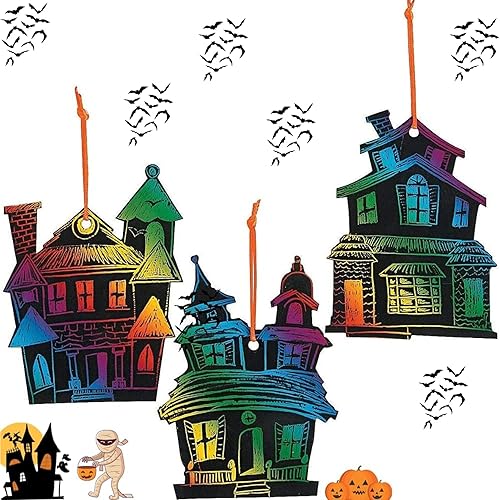 Miniatura 7 de Manualidades mágicas de Halloween para niños y adultos, decoraciones de Halloween, adornos de manualidades de casa encantada, incluye 24 adornos de