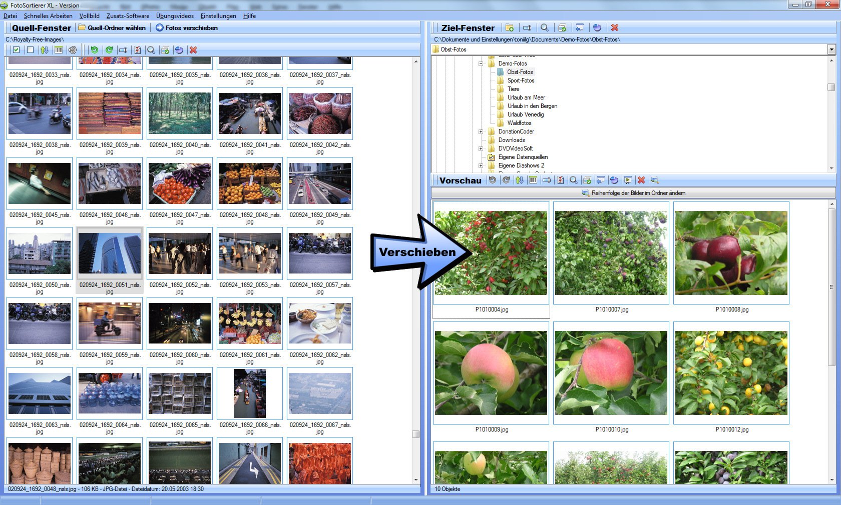 FotoSortierer XL (2026er Version) Fotoverwaltung, Foto Manager, Fotos sortieren, Fotos umbenennen, doppelte Bilder finden und doppelte Fotos löschen.